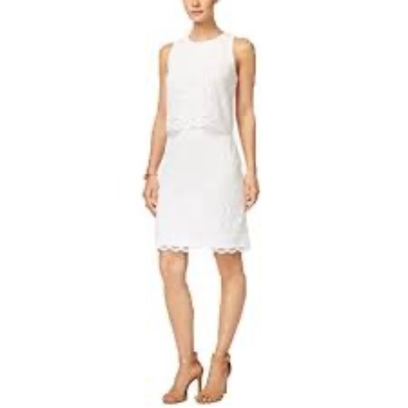 CHARTER CLUB Lace Popover Sheath Dress - Picture 1 of 8